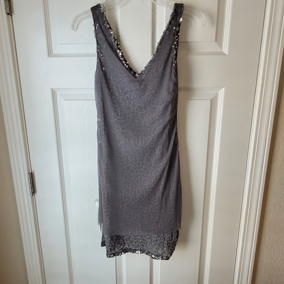 FARINELLI | Silver Sequin Dress - Small - Picture 7 of 7